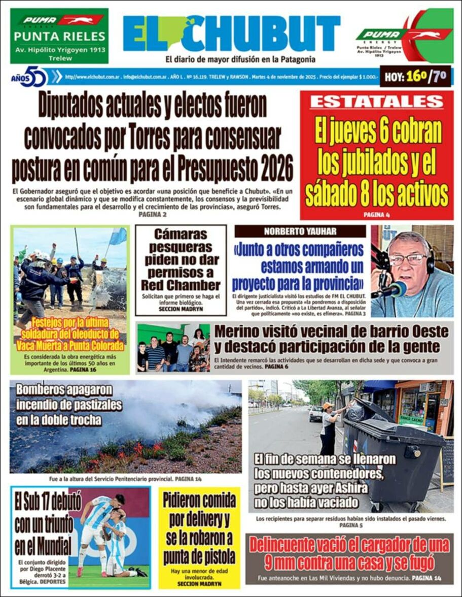 Media Panel - Developments and Systems | NC 10 SANTA CRUZ - Tapa del diario El Chubut