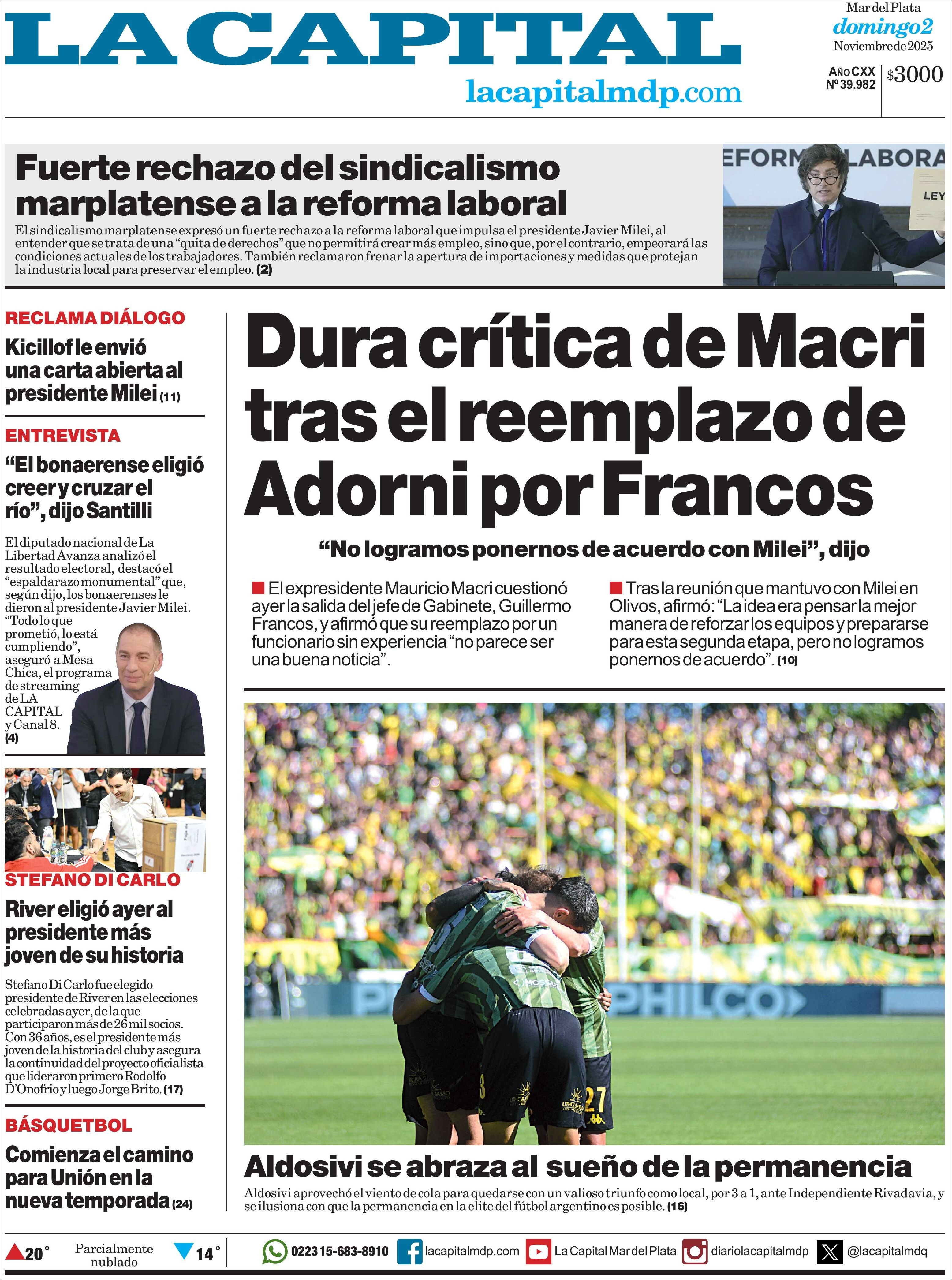 Media Panel - Developments and Systems | NC 10 SANTA CRUZ - Tapa del diario La Capital