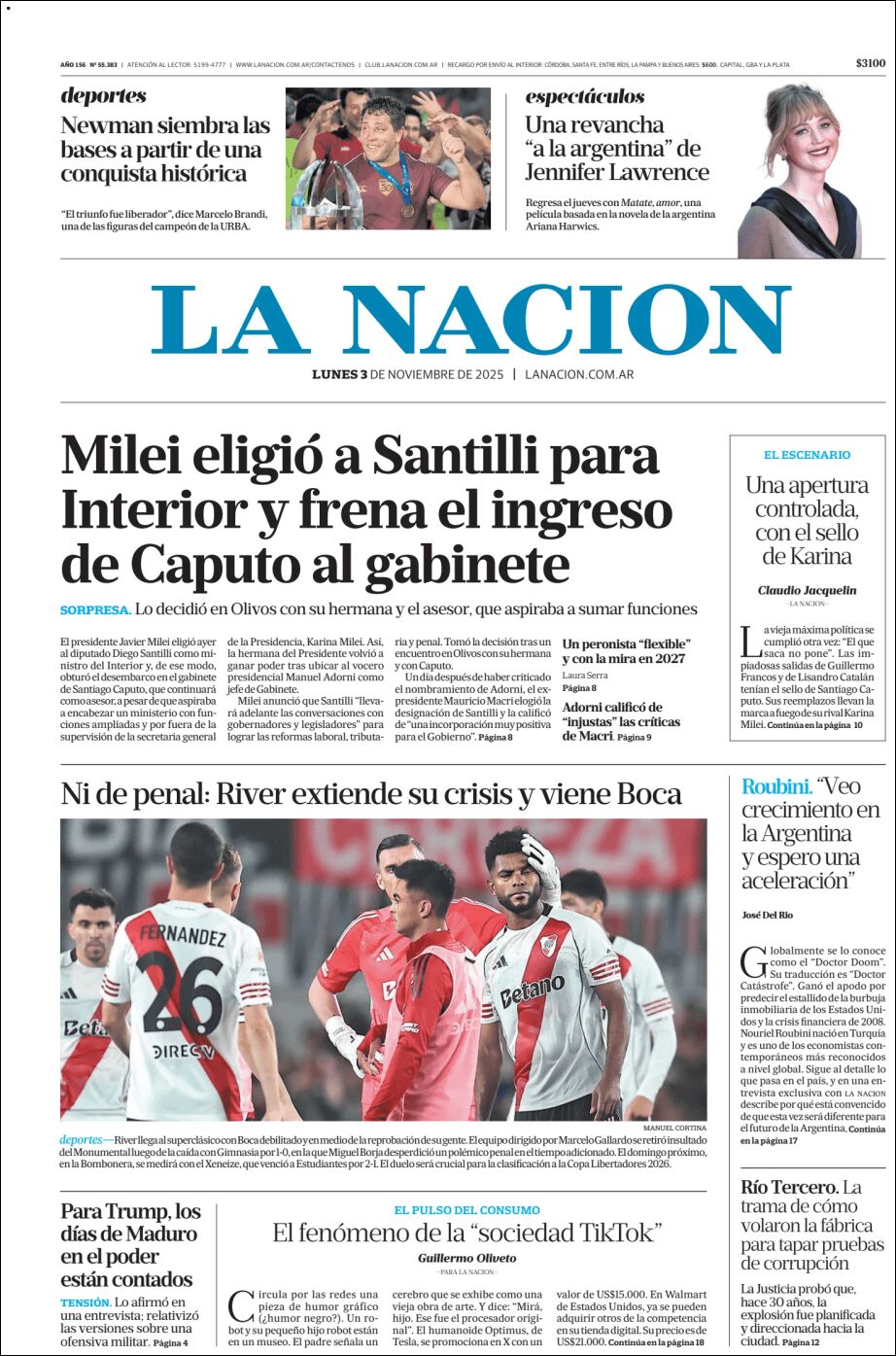 Media Panel - Developments and Systems | NC 10 SANTA CRUZ - Tapa del diario La Nación